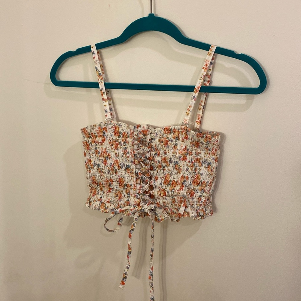 AE Floral Corset Midriff/Crop Top 🩵🌸🌷